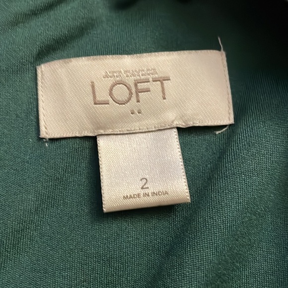 Ann Taylor LOFT size 2 hunter green print office and night out friendly dress! - Picture 4 of 6